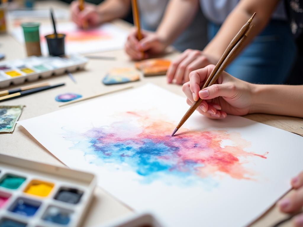 Workshop de aquarela e mídias mistas